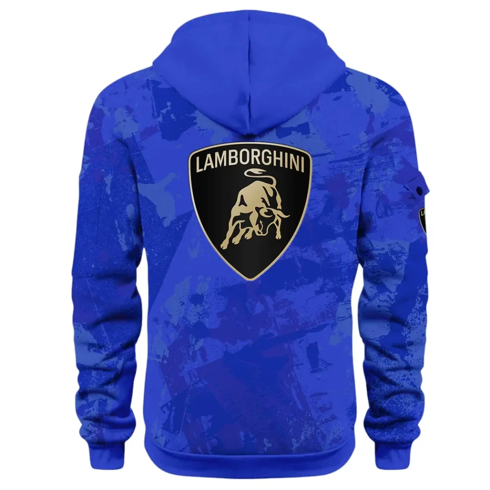 Iconic Supercar Ride Hoodie Half Zip 3D Print, Sporty & Casual Everyday Wear Hoodie CAR514 - Blue - Image 3