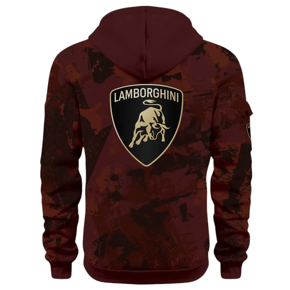 Iconic Supercar Ride Hoodie Half Zip 3D Print, Sporty & Casual Everyday Wear Hoodie CAR514 - Dark Red - Image 3