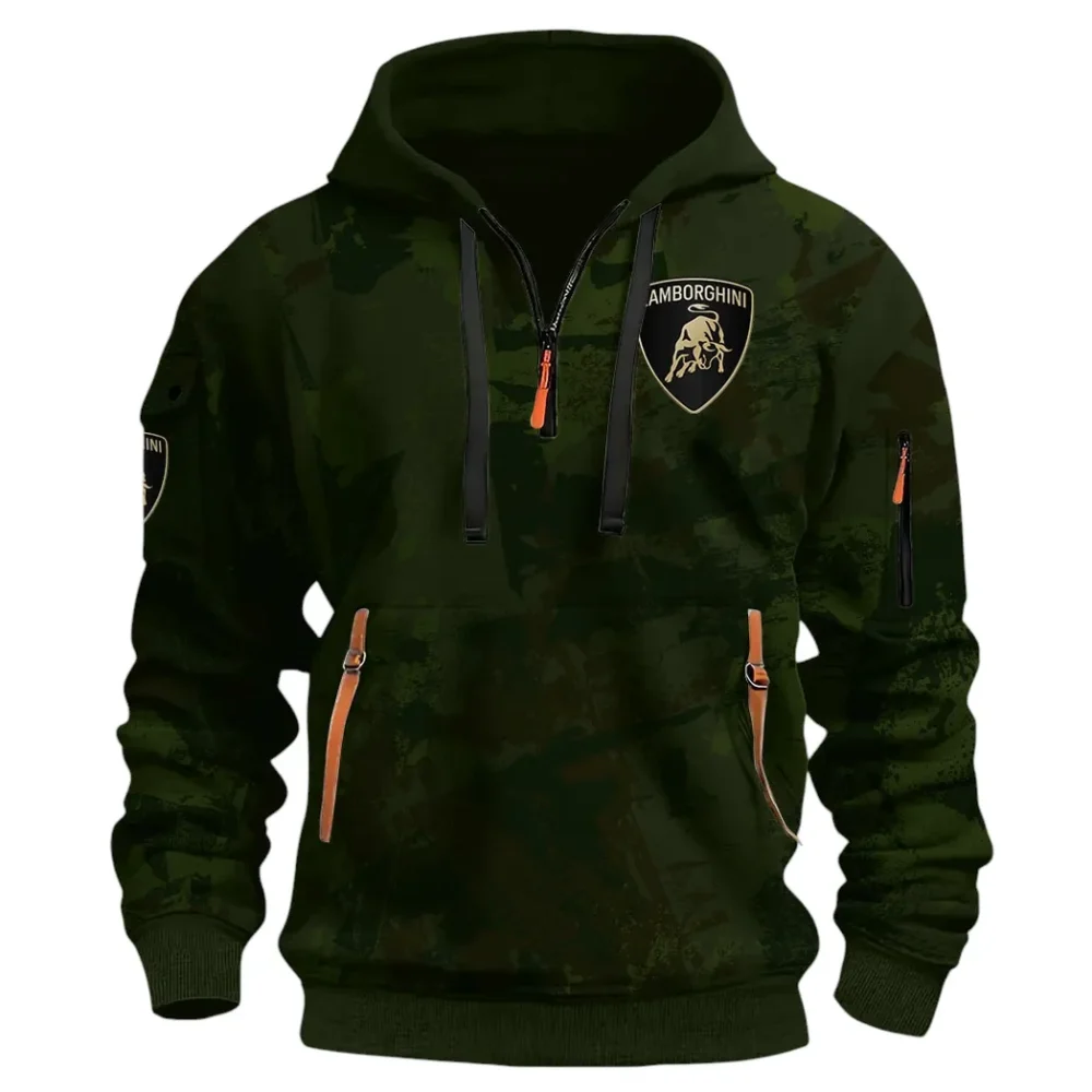 Iconic Supercar Ride Hoodie Half Zip 3D Print, Sporty & Casual Everyday Wear Hoodie CAR514 - Green - Image 2
