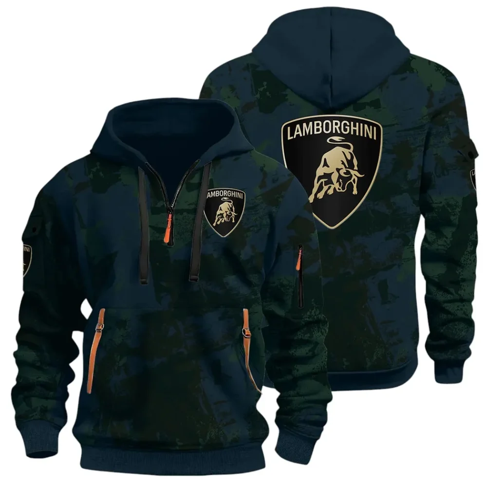 Iconic Supercar Ride Hoodie Half Zip 3D Print, Sporty & Casual Everyday Wear Hoodie CAR514 - Navy