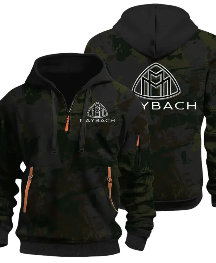 Durable Fit Hoodie Half Zip 3D Print, Adventure-Ready Streetwear CAR514 - Black