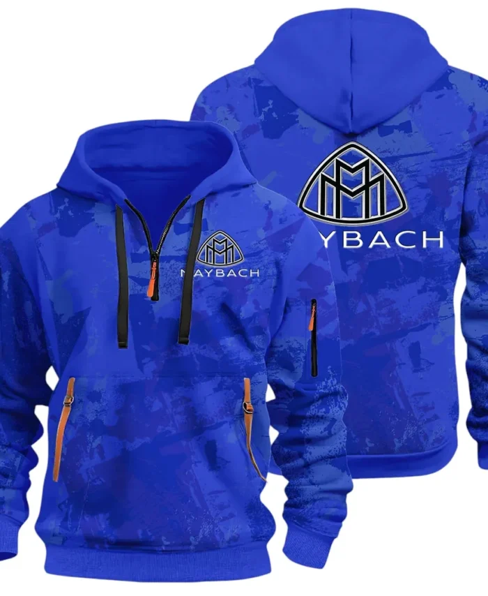 Durable Fit Hoodie Half Zip 3D Print, Adventure-Ready Streetwear CAR514 - Blue