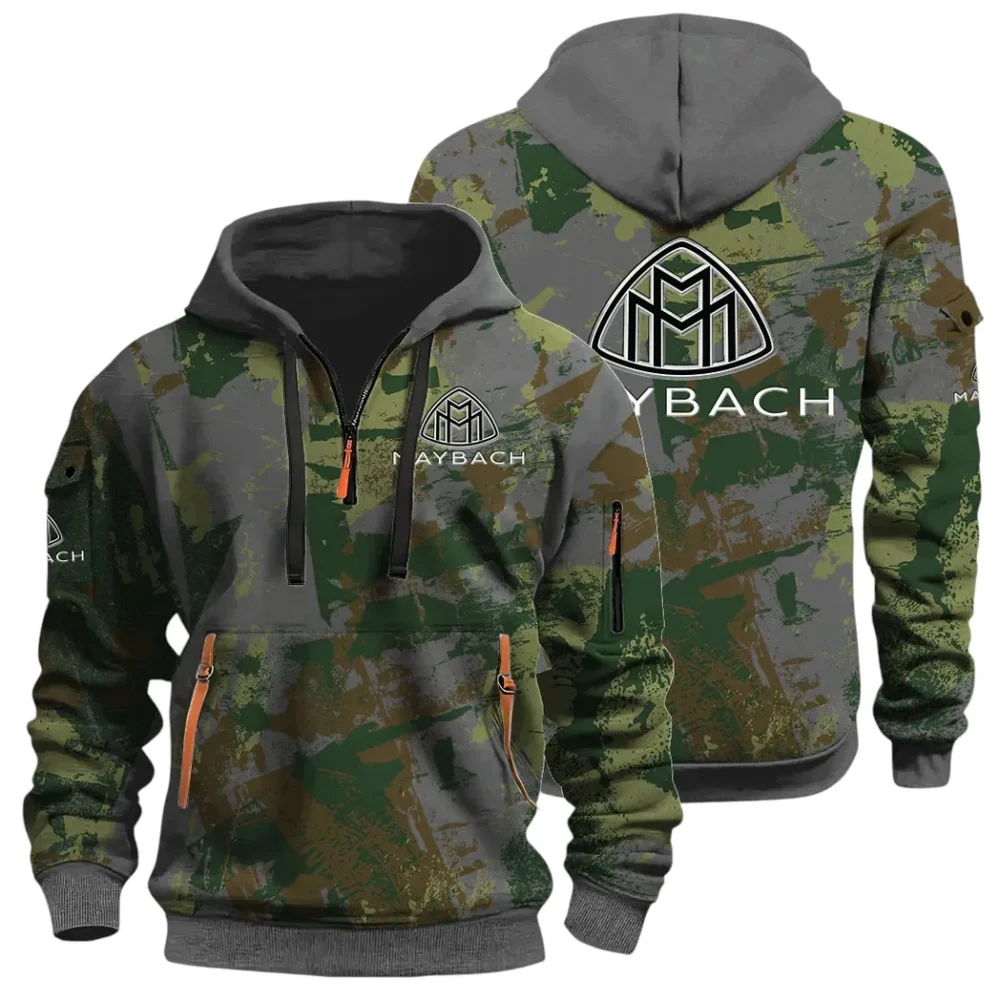 Durable Fit Hoodie Half Zip 3D Print, Adventure-Ready Streetwear CAR514 - Dark Gray