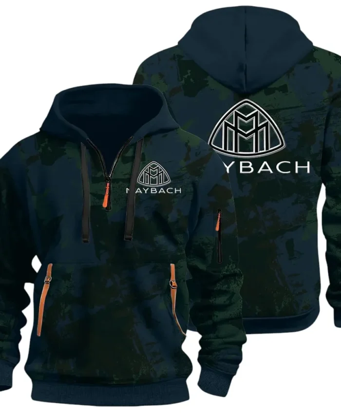 Durable Fit Hoodie Half Zip 3D Print, Adventure-Ready Streetwear CAR514 - Navy