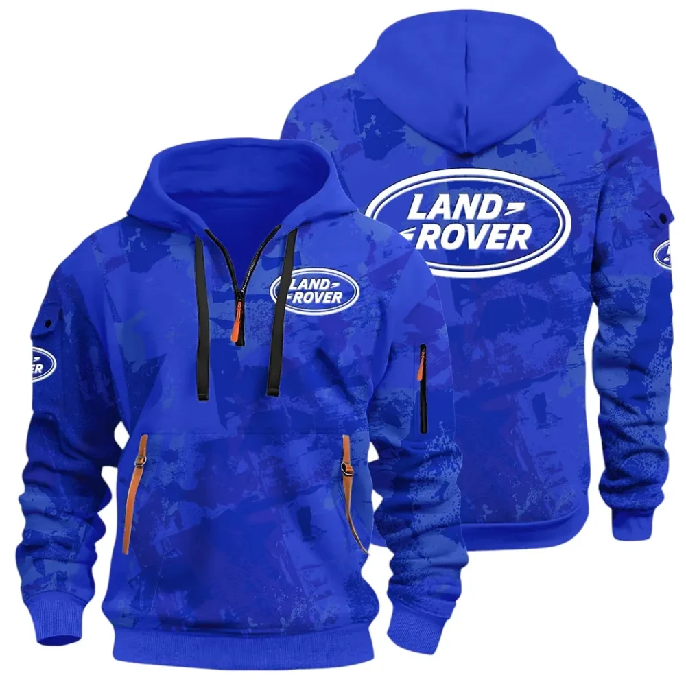 Premium Off-Road Ride Hoodie Half Zip 3D Print, Streetwear Casual Look Outfit CAR514 - Blue