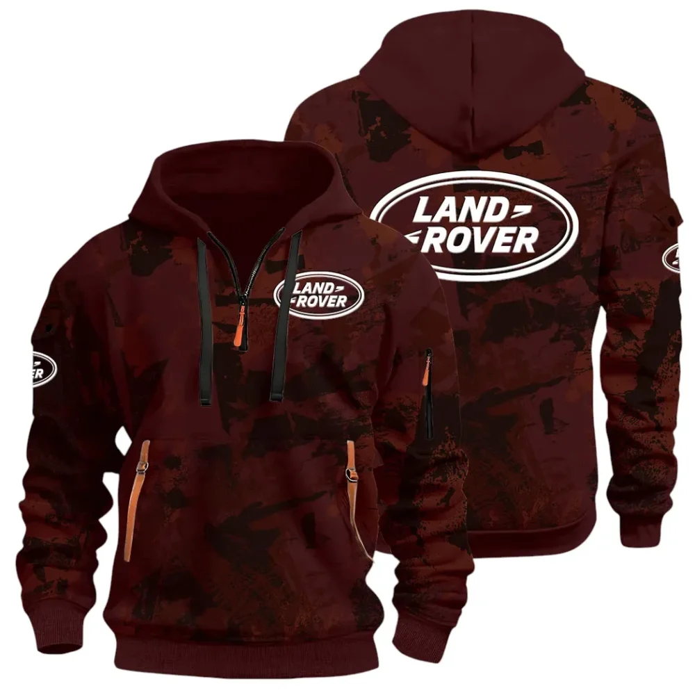 Premium Off-Road Ride Hoodie Half Zip 3D Print, Streetwear Casual Look Outfit CAR514 - Dark Red