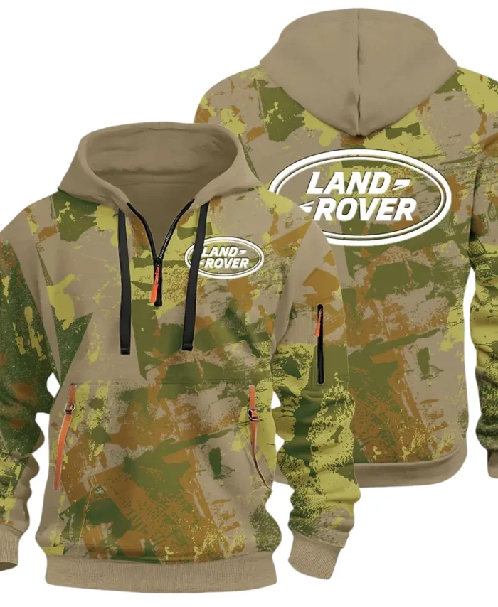 Premium Off-Road Ride Hoodie Half Zip 3D Print, Streetwear Casual Look Outfit CAR514 - Khaki