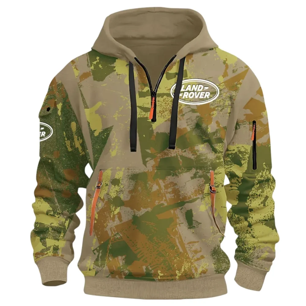 Premium Off-Road Ride Hoodie Half Zip 3D Print, Streetwear Casual Look Outfit CAR514 - Khaki - Image 2