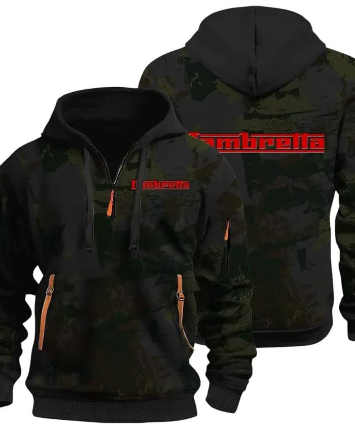 Classic Gear Hoodie Half Zip 3D Print, Rugged Casual Hoodie CAR514 - Black