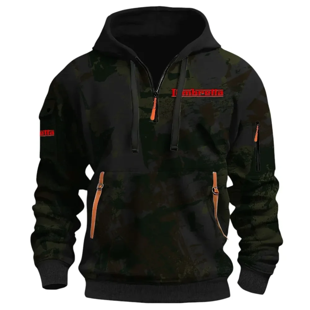 Classic Gear Hoodie Half Zip 3D Print, Rugged Casual Hoodie CAR514 - Black - Image 2