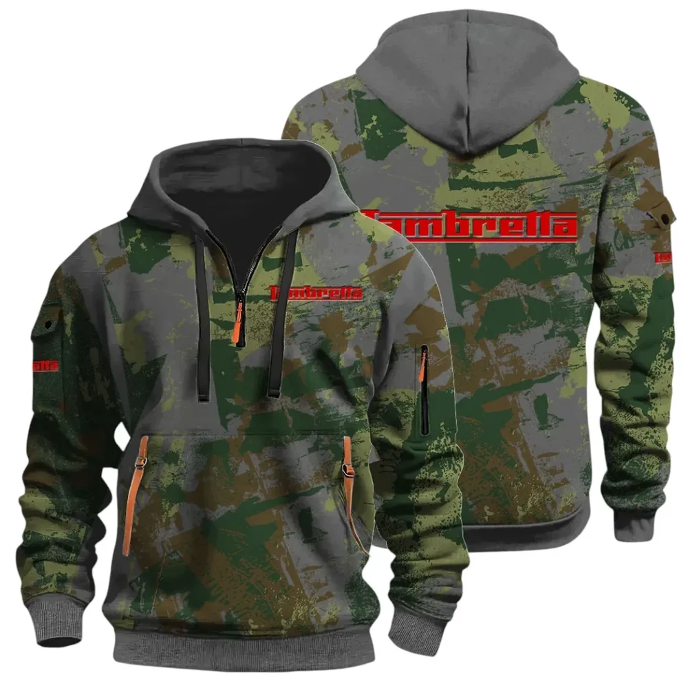 Classic Gear Hoodie Half Zip 3D Print, Rugged Casual Hoodie CAR514 - Dark Gray