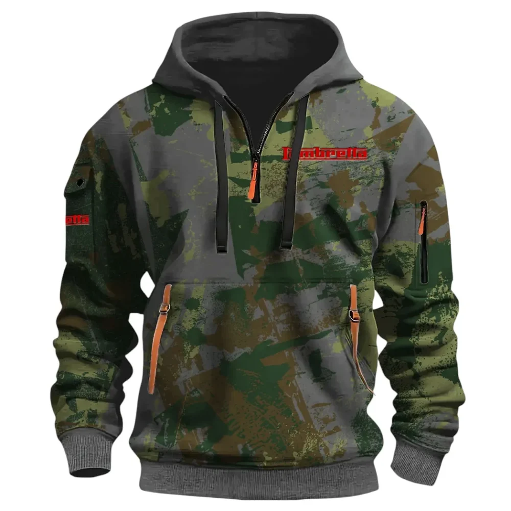 Classic Gear Hoodie Half Zip 3D Print, Rugged Casual Hoodie CAR514 - Dark Gray - Image 2