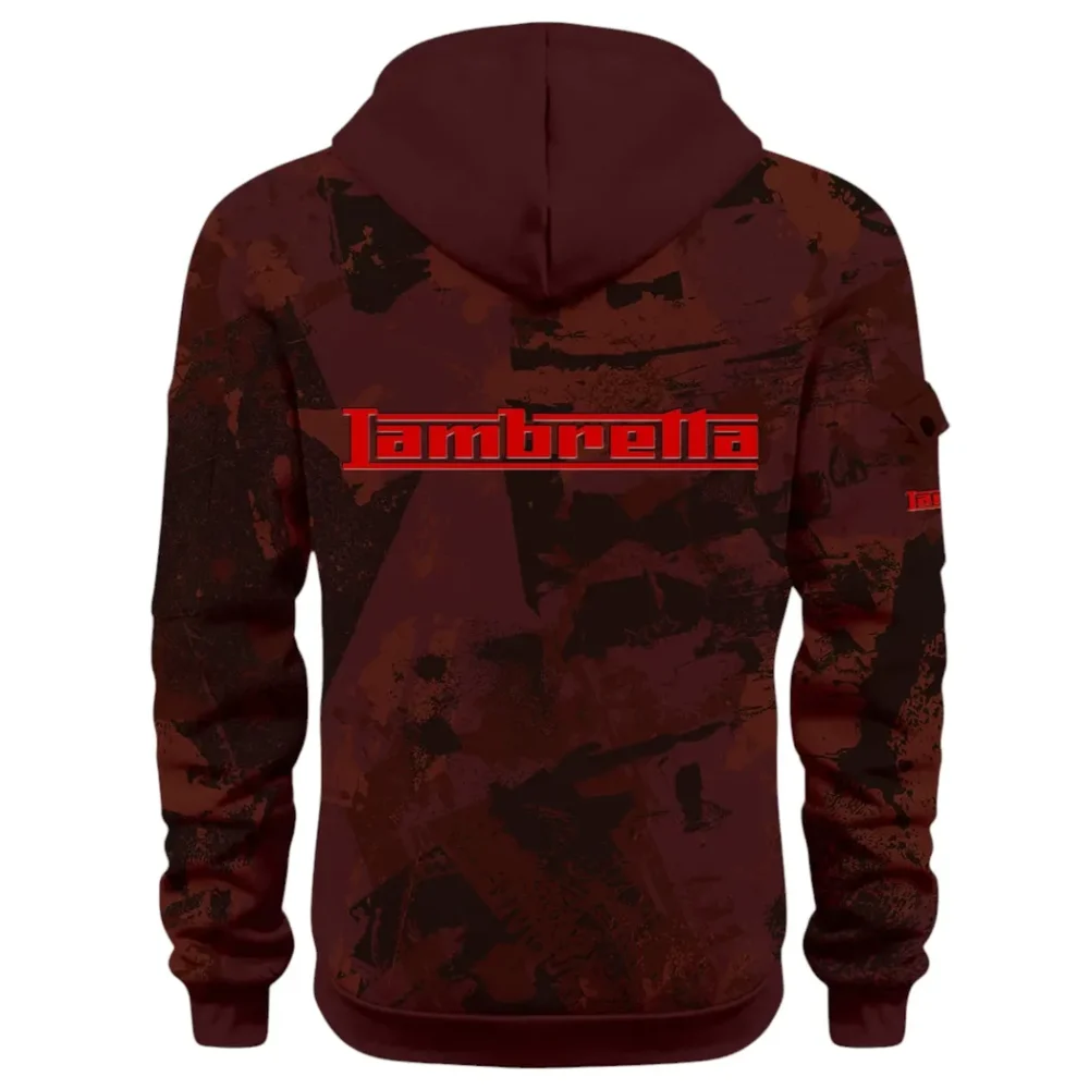 Classic Gear Hoodie Half Zip 3D Print, Rugged Casual Hoodie CAR514 - Dark Red - Image 3