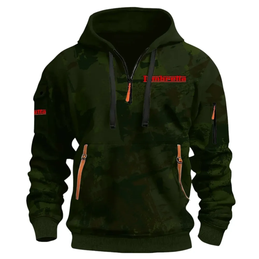 Classic Gear Hoodie Half Zip 3D Print, Rugged Casual Hoodie CAR514 - Green - Image 2