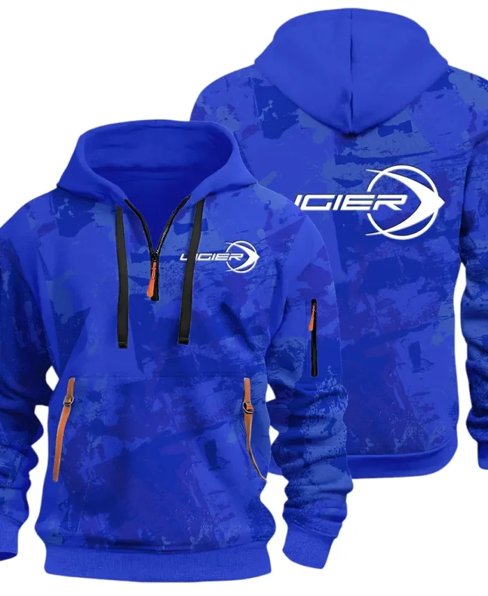 Racing Vibe Hoodie Half Zip 3D Print, Streetwear Casual Look Outfit CAR514 - Blue