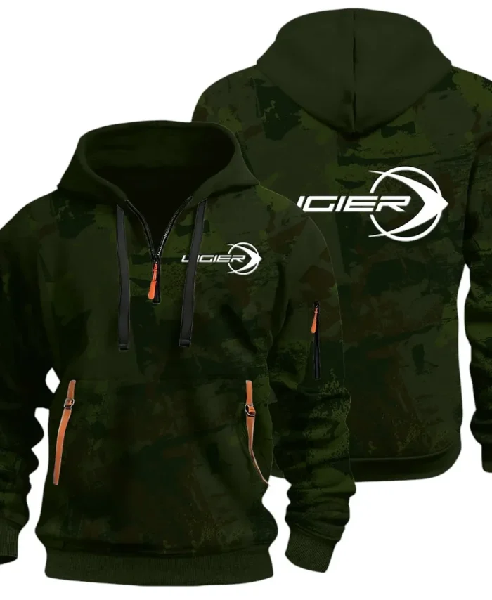 Racing Vibe Hoodie Half Zip 3D Print, Streetwear Casual Look Outfit CAR514 - Green