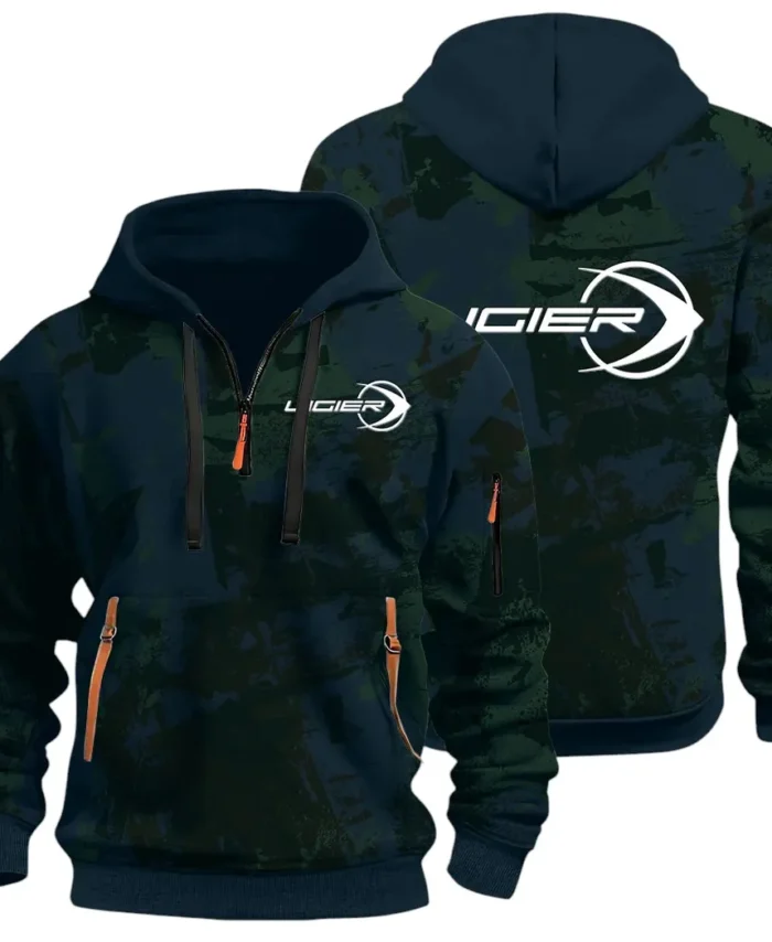 Racing Vibe Hoodie Half Zip 3D Print, Streetwear Casual Look Outfit CAR514 - Navy