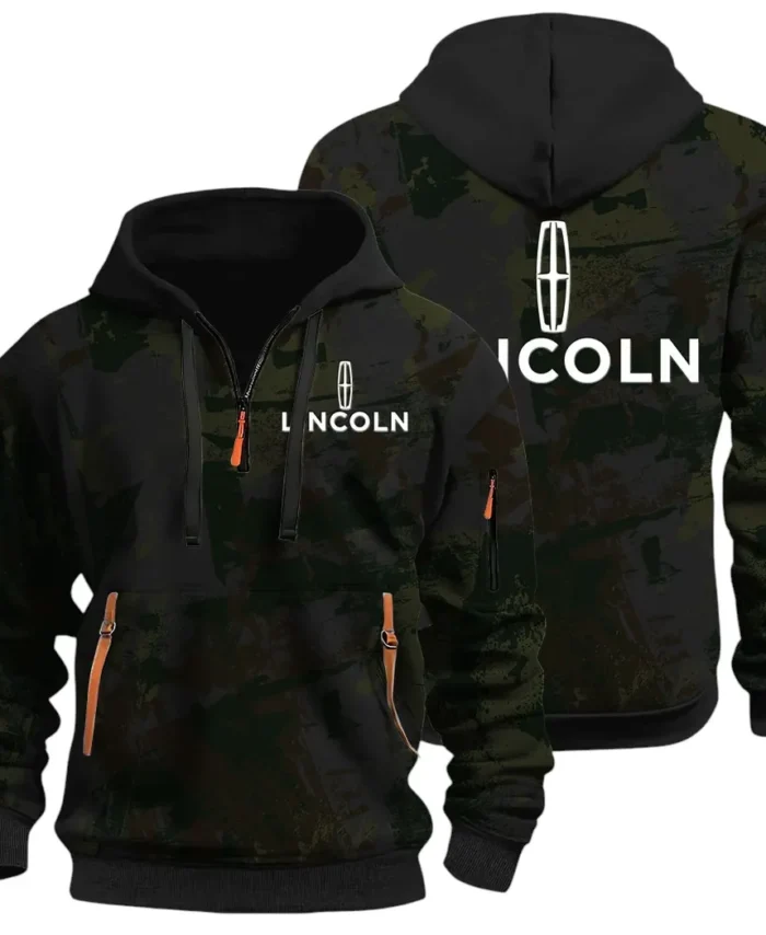 Stylish Crossover Hoodie Half Zip 3D Print, Urban Casual Comfort Hoodie CAR514 - Black