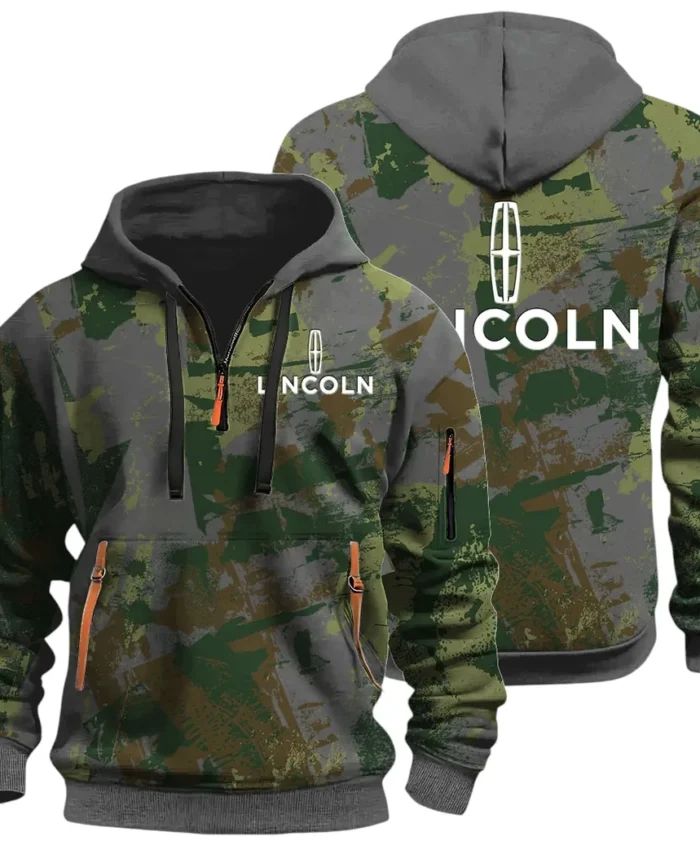 Stylish Crossover Hoodie Half Zip 3D Print, Urban Casual Comfort Hoodie CAR514 - Dark Gray