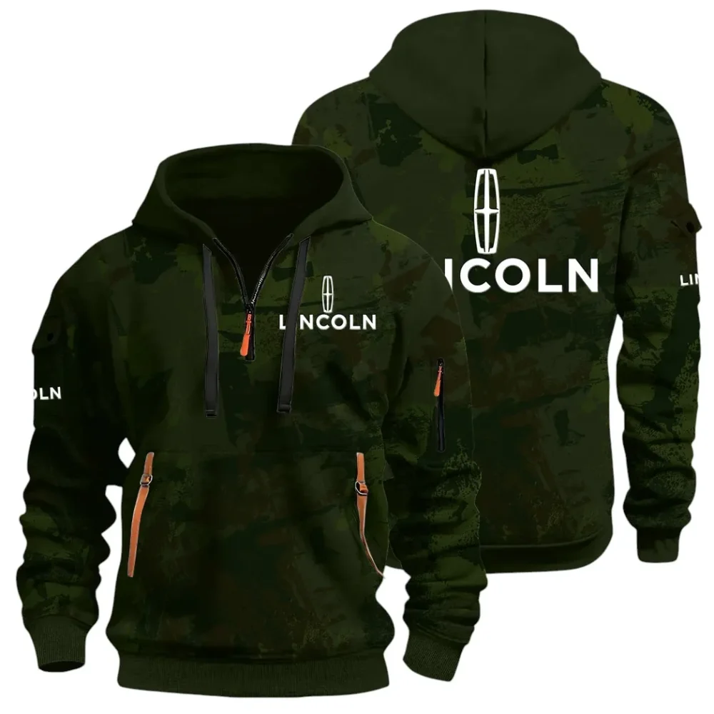 Stylish Crossover Hoodie Half Zip 3D Print, Urban Casual Comfort Hoodie CAR514 - Green