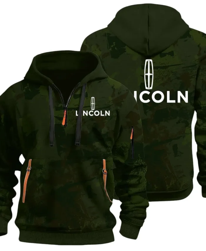 Stylish Crossover Hoodie Half Zip 3D Print, Urban Casual Comfort Hoodie CAR514 - Green