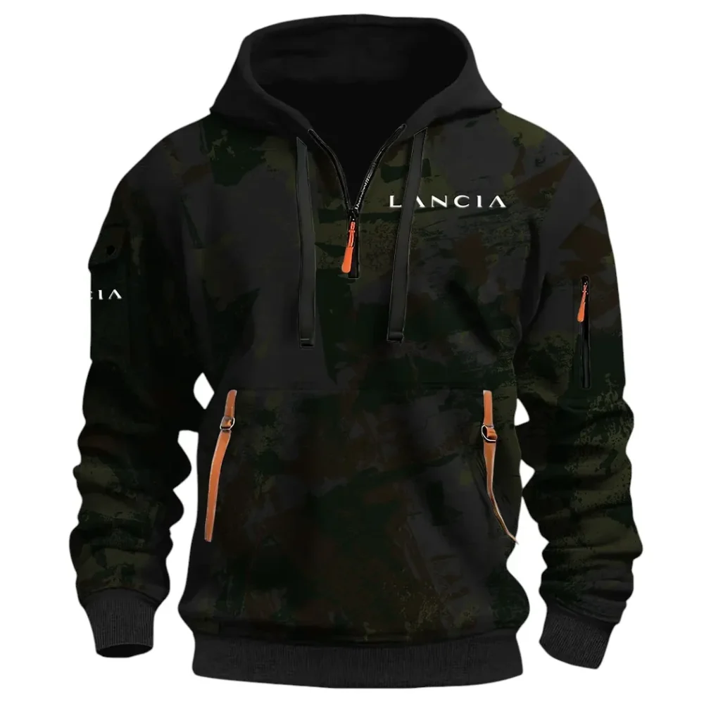 Vintage Legend Hoodie Half Zip 3D Print, Street-Ready Casual Hoodie CAR514 - Black - Image 2