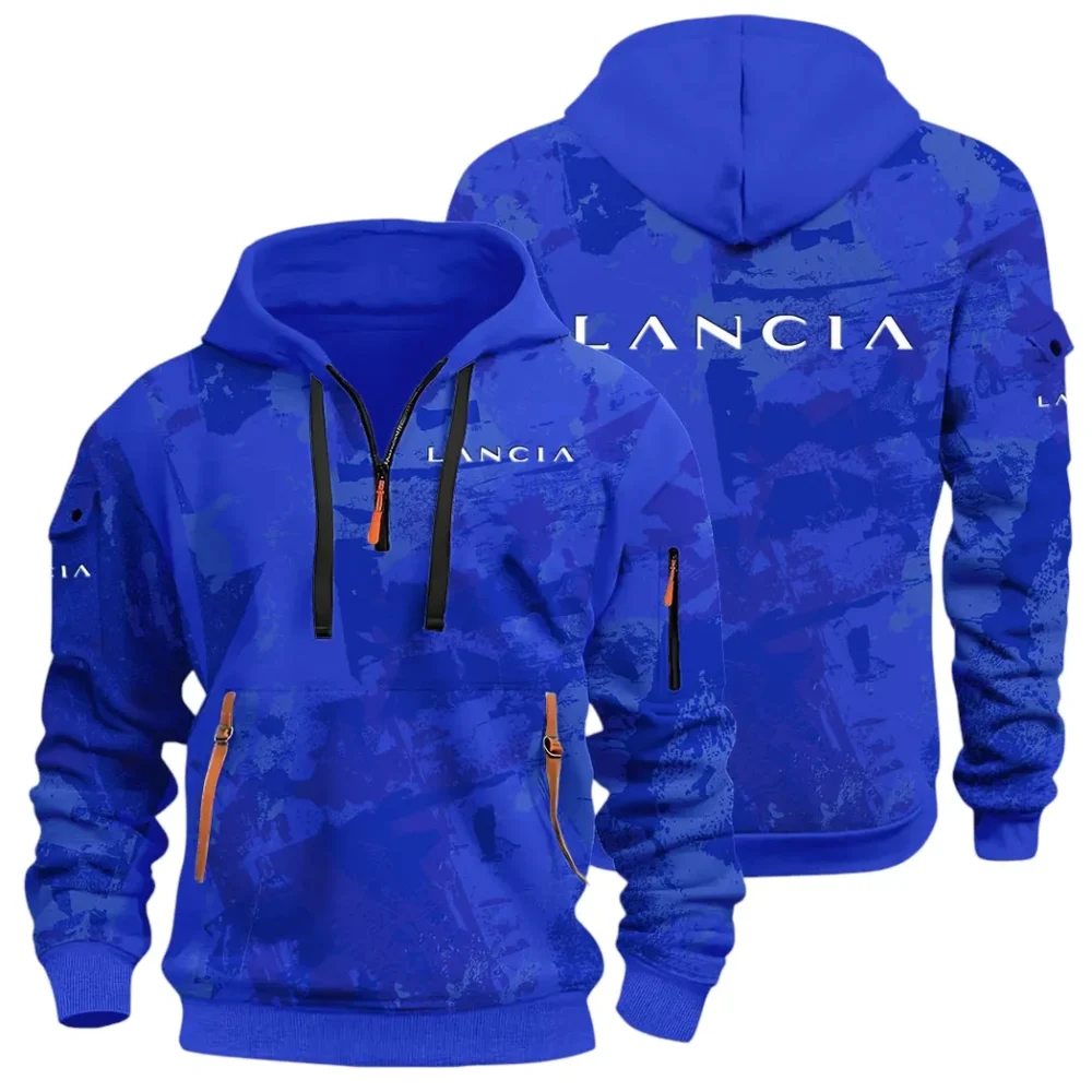 Vintage Legend Hoodie Half Zip 3D Print, Street-Ready Casual Hoodie CAR514 - Blue