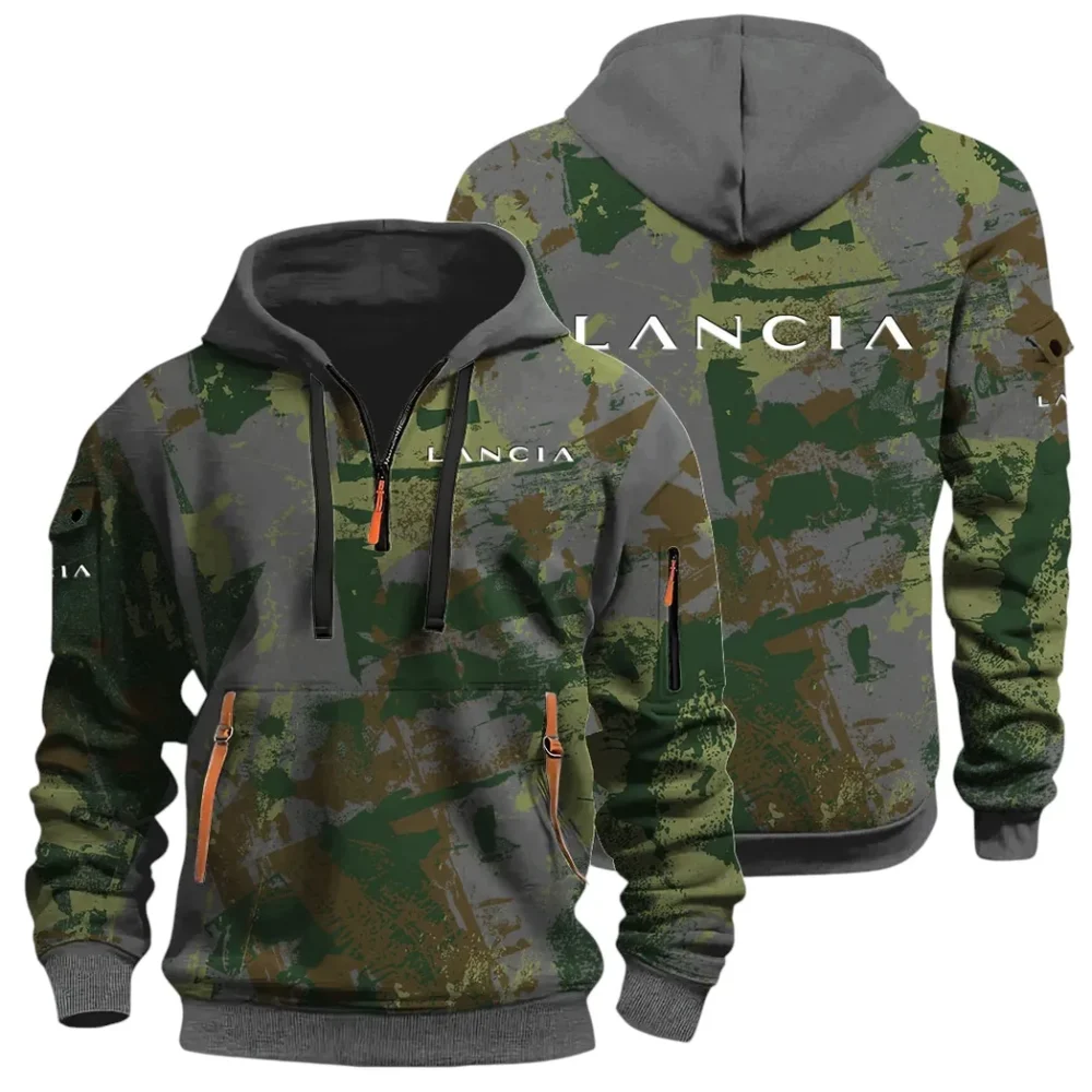 Vintage Legend Hoodie Half Zip 3D Print, Street-Ready Casual Hoodie CAR514 - Dark Gray