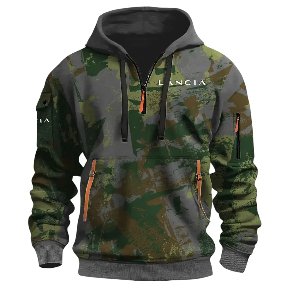 Vintage Legend Hoodie Half Zip 3D Print, Street-Ready Casual Hoodie CAR514 - Dark Gray - Image 2