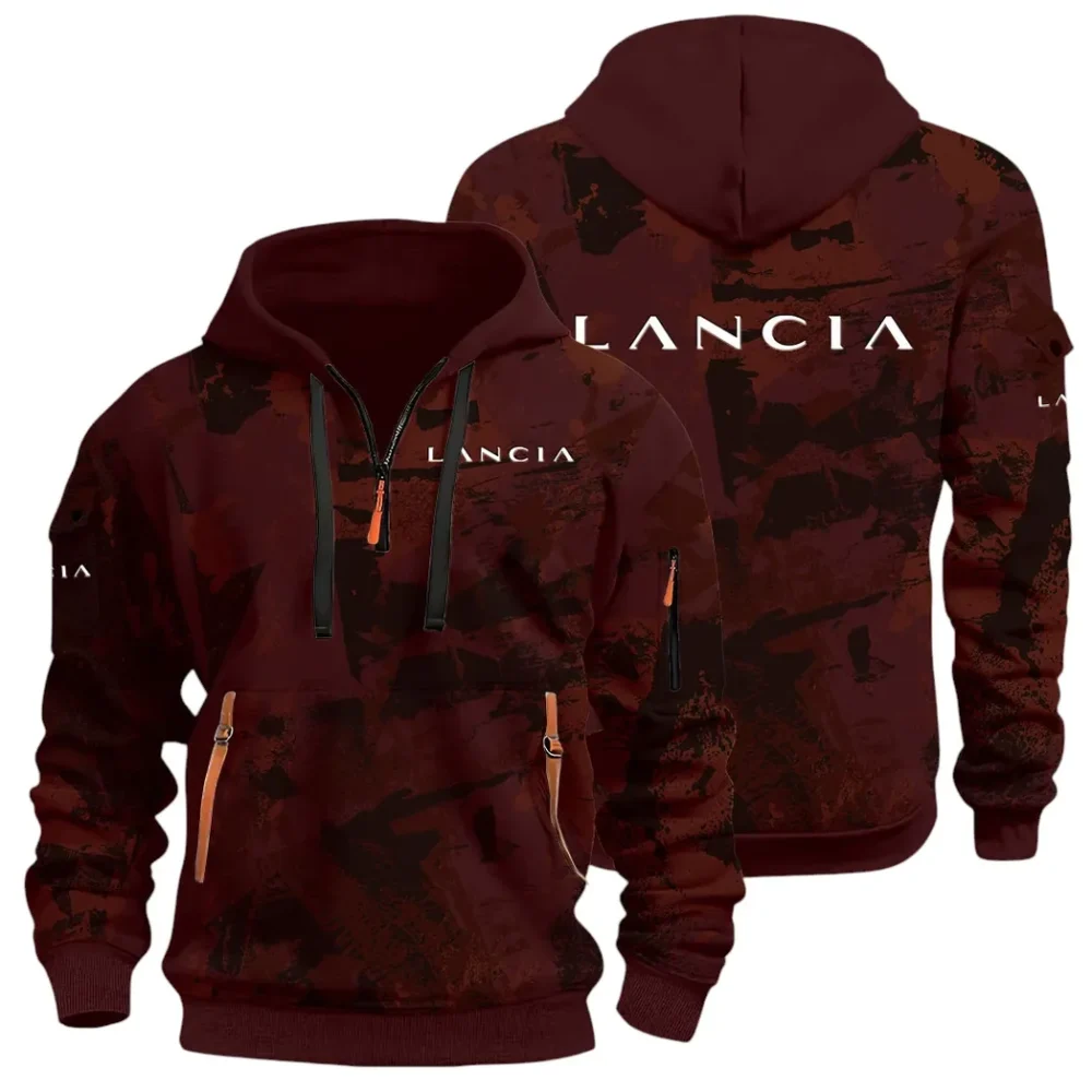 Vintage Legend Hoodie Half Zip 3D Print, Street-Ready Casual Hoodie CAR514 - Dark Red