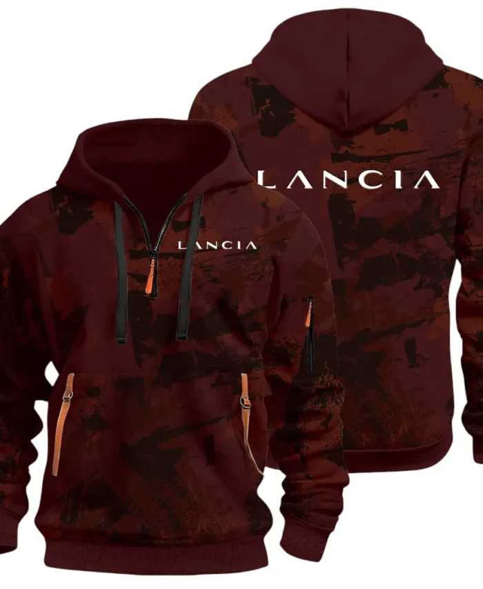 Vintage Legend Hoodie Half Zip 3D Print, Street-Ready Casual Hoodie CAR514 - Dark Red
