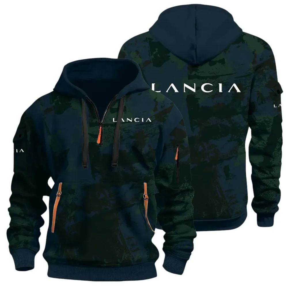 Vintage Legend Hoodie Half Zip 3D Print, Street-Ready Casual Hoodie CAR514 - Navy