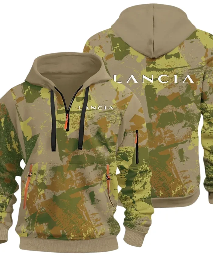 Vintage Legend Hoodie Half Zip 3D Print, Street-Ready Casual Hoodie CAR514 - Khaki