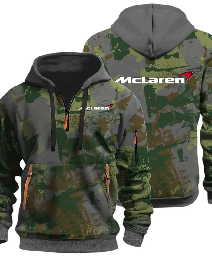 Racing Icon Hoodie Half Zip 3D Print, Rugged Casual Hoodie CAR514 - Dark Gray