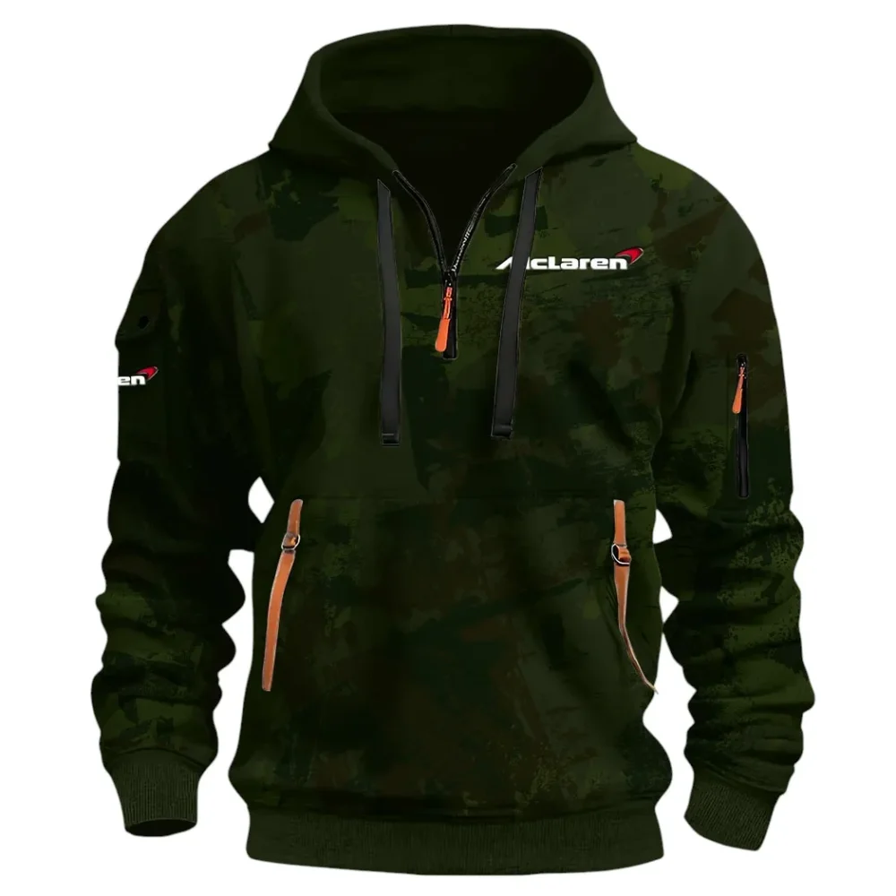 Racing Icon Hoodie Half Zip 3D Print, Rugged Casual Hoodie CAR514 - Green - Image 2