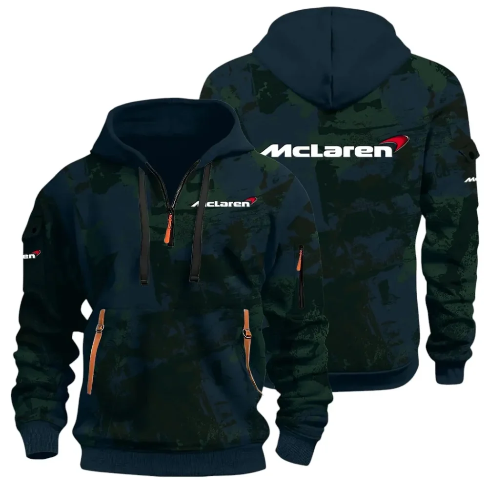 Racing Icon Hoodie Half Zip 3D Print, Rugged Casual Hoodie CAR514 - Navy