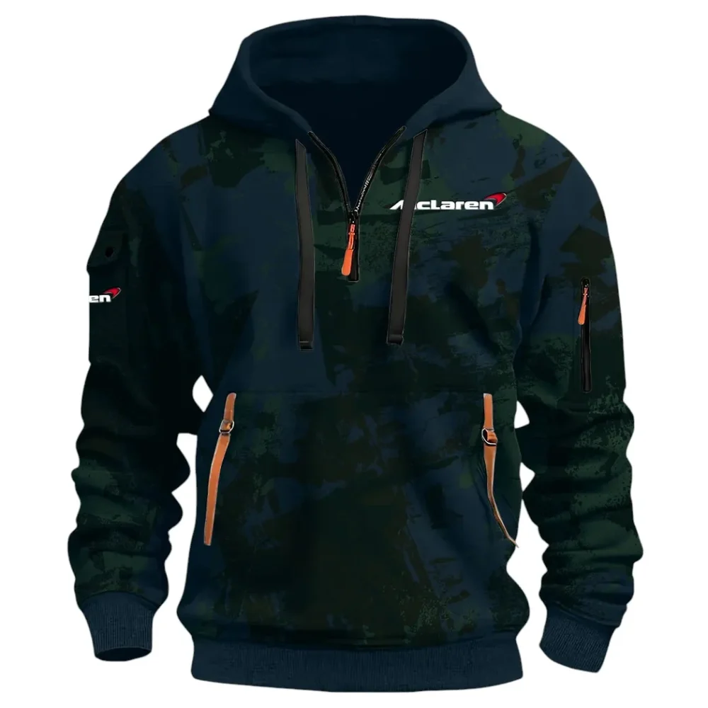 Racing Icon Hoodie Half Zip 3D Print, Rugged Casual Hoodie CAR514 - Navy - Image 2