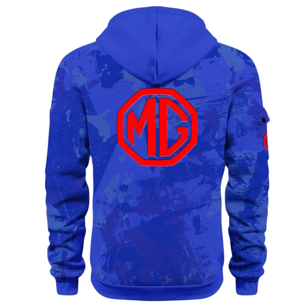 Iconic British Ride Hoodie Half Zip 3D Print, Sporty Urban Comfort Hoodie CAR514 - Blue - Image 3