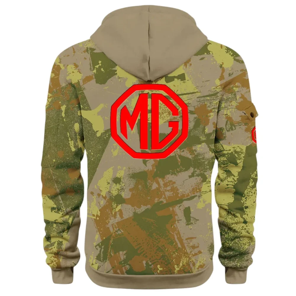 Iconic British Ride Hoodie Half Zip 3D Print, Sporty Urban Comfort Hoodie CAR514 - Khaki - Image 3
