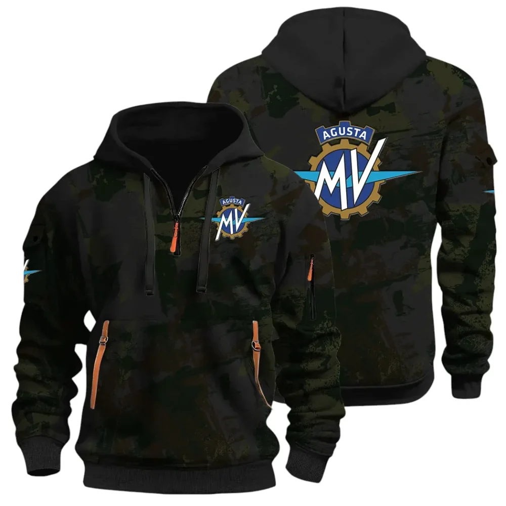 Exotic Motorcycle Hoodie Half Zip 3D Print, Sporty Everyday Wear Hoodie CAR514 - Black