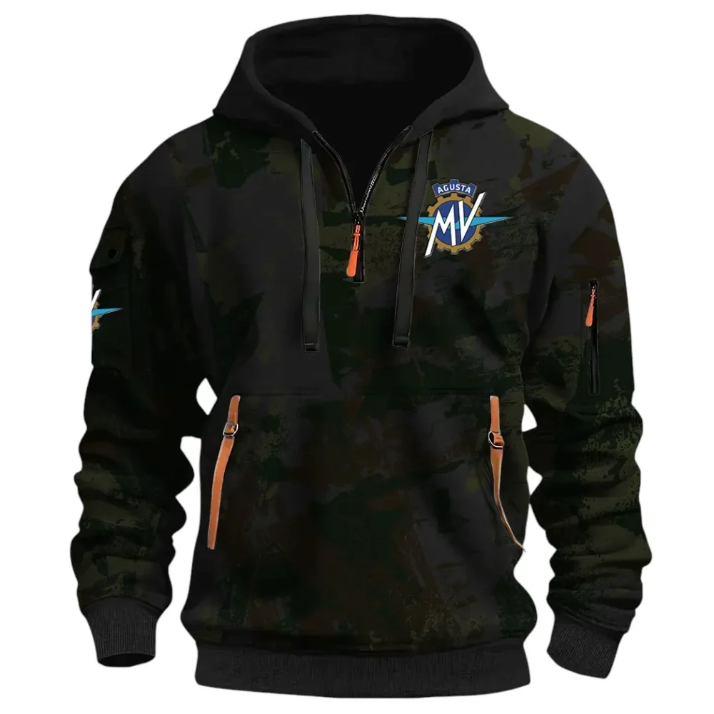 Exotic Motorcycle Hoodie Half Zip 3D Print, Sporty Everyday Wear Hoodie CAR514 - Black - Image 2