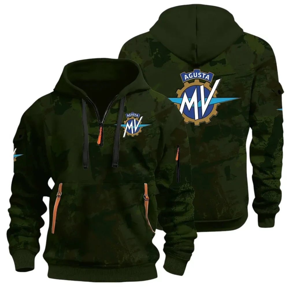 Exotic Motorcycle Hoodie Half Zip 3D Print, Sporty Everyday Wear Hoodie CAR514 - Green