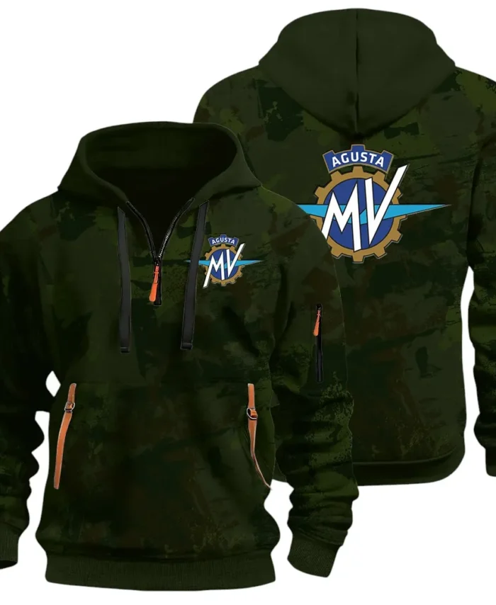 Exotic Motorcycle Hoodie Half Zip 3D Print, Sporty Everyday Wear Hoodie CAR514 - Green