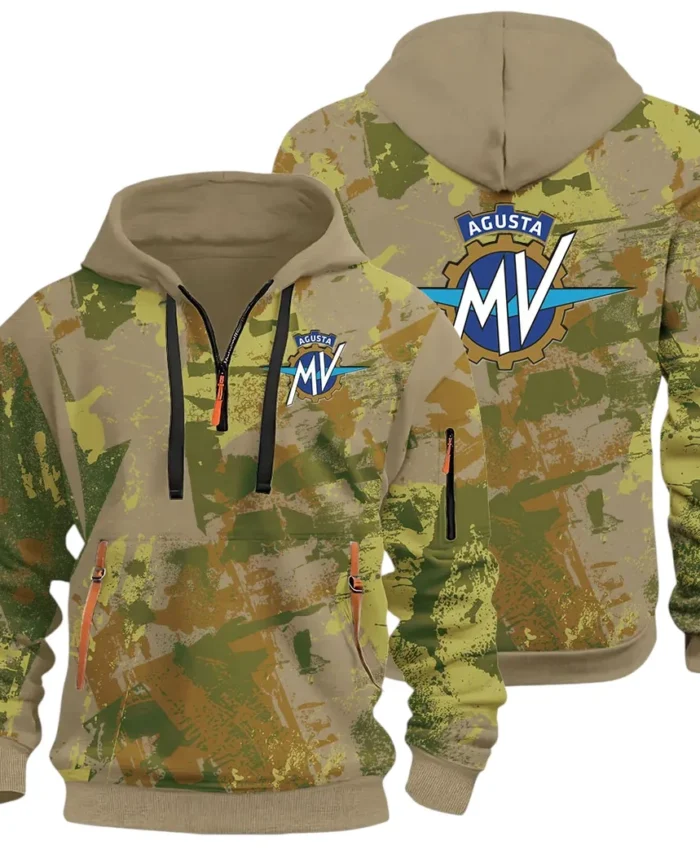 Exotic Motorcycle Hoodie Half Zip 3D Print, Sporty Everyday Wear Hoodie CAR514 - Khaki