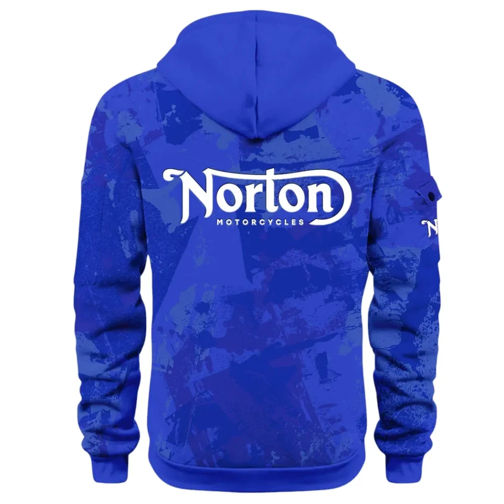Touring Motorcycle Hoodie Half Zip 3D Print, Street-Ready Casual Hoodie CAR514 - Blue - Image 3