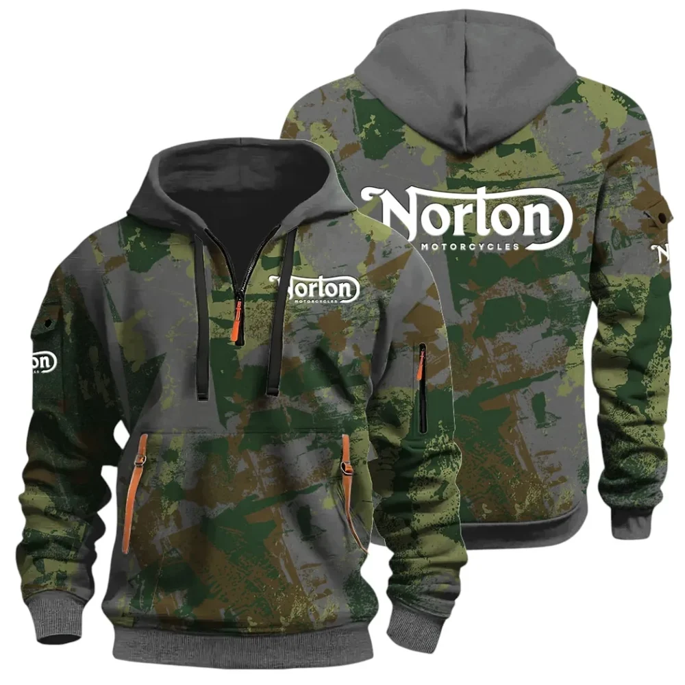 Touring Motorcycle Hoodie Half Zip 3D Print, Street-Ready Casual Hoodie CAR514 - Dark Gray