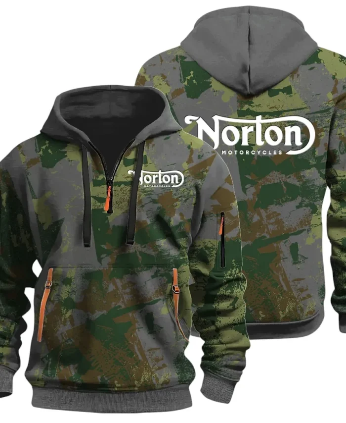 Touring Motorcycle Hoodie Half Zip 3D Print, Street-Ready Casual Hoodie CAR514 - Dark Gray