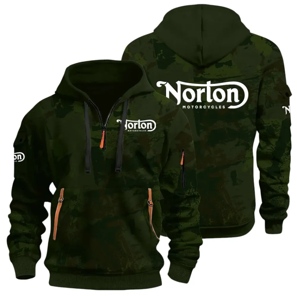 Touring Motorcycle Hoodie Half Zip 3D Print, Street-Ready Casual Hoodie CAR514 - Green