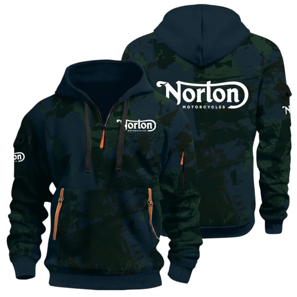 Touring Motorcycle Hoodie Half Zip 3D Print, Street-Ready Casual Hoodie CAR514 - Navy