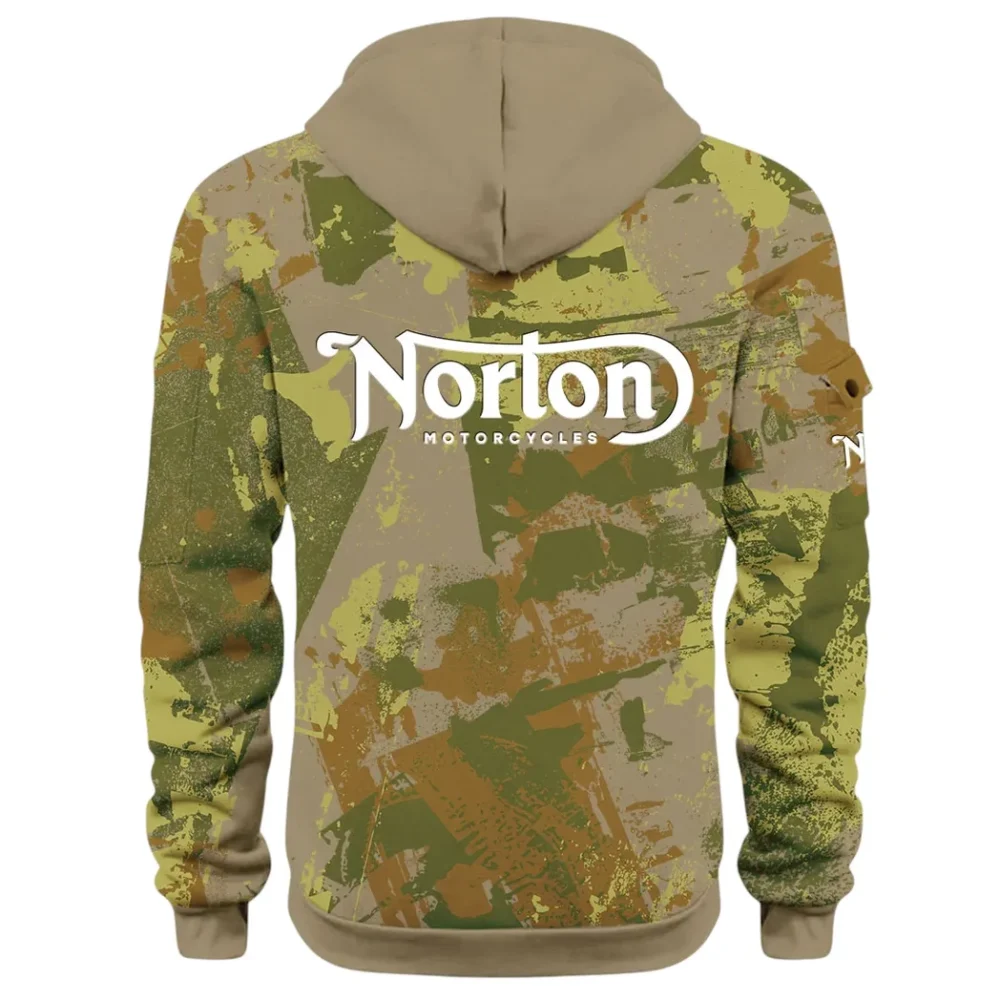 Touring Motorcycle Hoodie Half Zip 3D Print, Street-Ready Casual Hoodie CAR514 - Khaki - Image 3